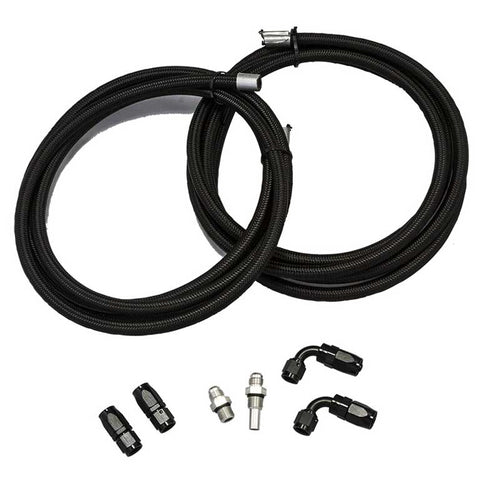 Braided Cooler Line Kit 4L80E (90 Degree Ends, 9/16-18 to -6 AN)