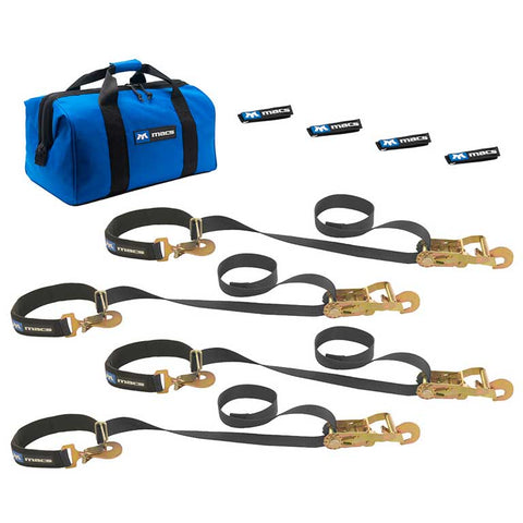 Super Pack Tie Down Kit w/ Integrated Ratchet Axle Straps (Select Color)